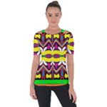 Colorful shapes                                                  Shoulder Cut Out Short Sleeve Top