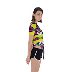 Asymmetrical Short Sleeve Sports T-Shirt 