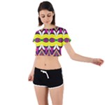 Colorful shapes                                                   Tie Back Short Sleeve Crop Tee