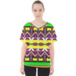 Colorful shapes                                                  V-Neck Dolman Drape Top