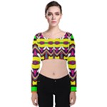 Colorful shapes                                                  Velvet Long Sleeve Crop Top