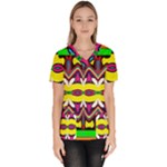 Colorful shapes                                                    Women s V-Neck Scrub Top