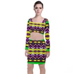 Colorful shapes                                                      Long Sleeve Crop Top & Bodycon Skirt Set