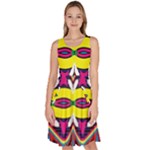 Colorful shapes                                                      Knee Length Skater Dress With Pockets