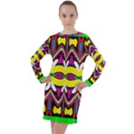 Colorful shapes                                                     Long Sleeve Hoodie Dress