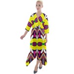 Colorful shapes                                 Quarter Sleeve Wrap Front Maxi Dress