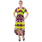 Colorful shapes                                                     Front Wrap High Low Dress