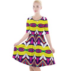 Quarter Sleeve A-Line Dress 