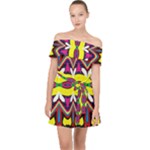 Colorful shapes                                                 Off Shoulder Chiffon Dress