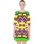 Colorful shapes                                                     Quarter Sleeve Pocket Dress