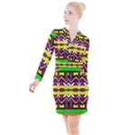 Colorful shapes                                                     Button Long Sleeve Dress