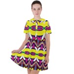 Colorful shapes                                                  Short Sleeve Shoulder Cut Out Dress