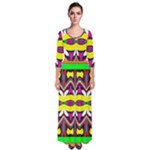 Colorful shapes                                                     Quarter Sleeve Maxi Dress