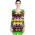 Colorful shapes                                                   Long Sleeve Bodycon Dress