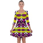 Colorful shapes                                                  Quarter Sleeve Skater Dress