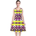 Colorful shapes                                                  V-Neck Midi Sleeveless Dress