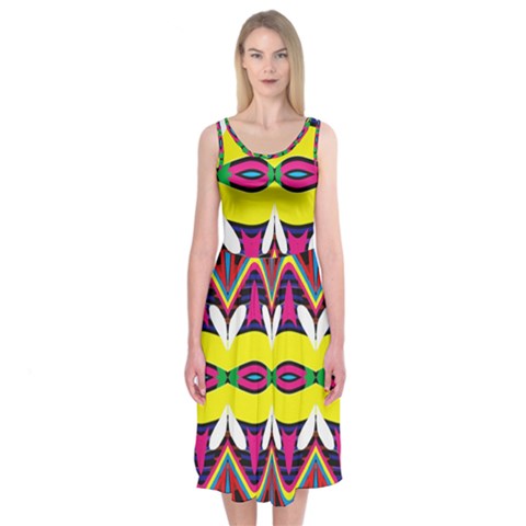 Colorful shapes                                                  Midi Sleeveless Dress from ArtsNow.com