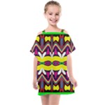 Colorful shapes                                                Kids  One Piece Chiffon Dress