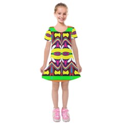 Colorful shapes                                                       Kids  Short Sleeve Velvet Dress from ArtsNow.com