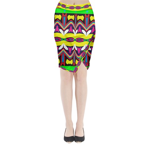 Colorful shapes                                                  Midi Wrap Pencil Skirt from ArtsNow.com