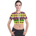 Colorful shapes                                                   Short Sleeve Cropped Jacket