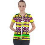 Colorful shapes                                                  Short Sleeve Zip Up Jacket