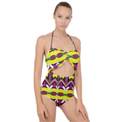 Scallop Top Cut Out Swimsuit 