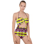 Colorful shapes                                                  Scallop Top Cut Out Swimsuit