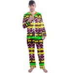 Colorful shapes                                                   Men s Satin Pajamas Long Pants Set