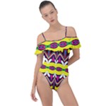 Colorful shapes                                                  Frill Detail One Piece Swimsuit