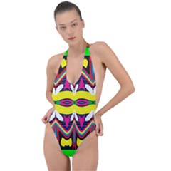 Backless Halter One Piece Swimsuit 