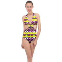 Halter Front Plunge Swimsuit 