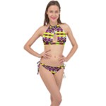 Colorful shapes                                                   Cross Front Halter Bikini Set