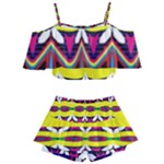 Colorful shapes                                                Kids  Off Shoulder Skirt Bikini