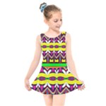 Colorful shapes                                                  Kids  Skater Dress Swimsuit