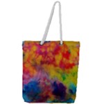 Colorful watercolors texture                                                Full Print Rope Handle Tote (Large)