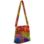 Colorful watercolors texture                                                 Zipper Messenger Bag