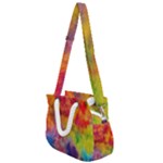 Colorful watercolors texture                                                 Rope Handles Shoulder Strap Bag