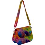 Colorful watercolors texture                                               Saddle Handbag