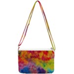 Colorful watercolors texture                                                Double Gusset Crossbody Bag