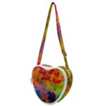 Colorful watercolors texture                                                Heart Shoulder Bag