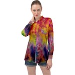 Colorful watercolors texture                                                   Long Sleeve Satin Shirt