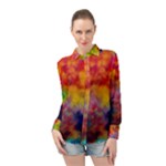 Colorful watercolors texture                                                  Long Sleeve Chiffon Shirt