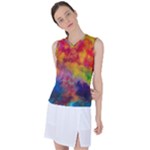 Colorful watercolors texture                                                   Women s Sleeveless Mesh Sports Top