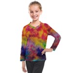 Colorful watercolors texture                                                 Kids  Long Mesh Tee