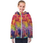 Colorful watercolors texture                                                   Kids  Hooded Puffer Jacket