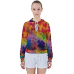 Colorful watercolors texture                                                   Women s Tie Up Sweat