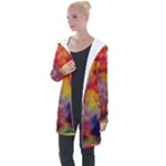 Colorful watercolors texture                                                   Longline Hooded Cardigan