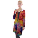 Colorful watercolors texture                                                   Hooded Pocket Cardigan