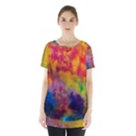 Colorful watercolors texture                                                        Skirt Hem Sports Top